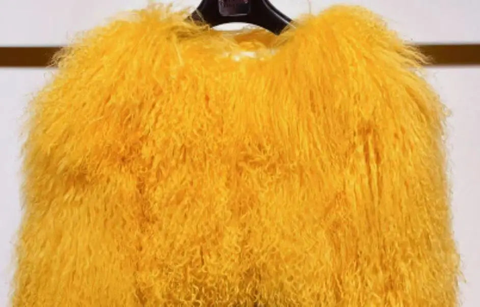 Mongolian Fur Coat Fur Jacket Women's Elegant Fluffy Solid Color Thickened Thermal Long Sleeve Coat Winter Fashion Oversized Lad - Matrix Studios