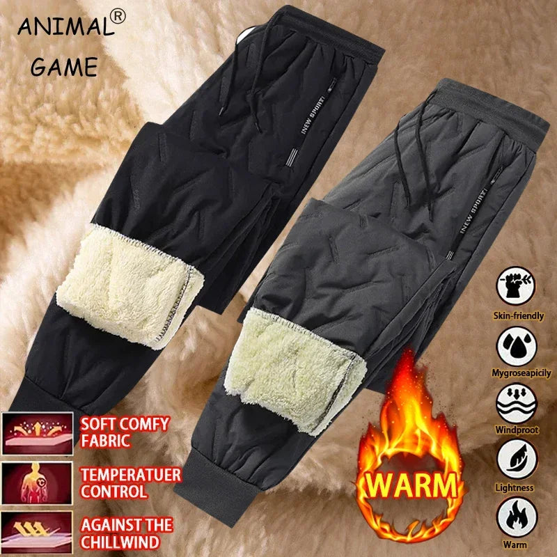 Animal Game Winter Women Plush Thick Fleece Waterproof Sweatpant Windproof Casual Pants Warm Outerwear Lambswool Thermal - Matrix-studios.com