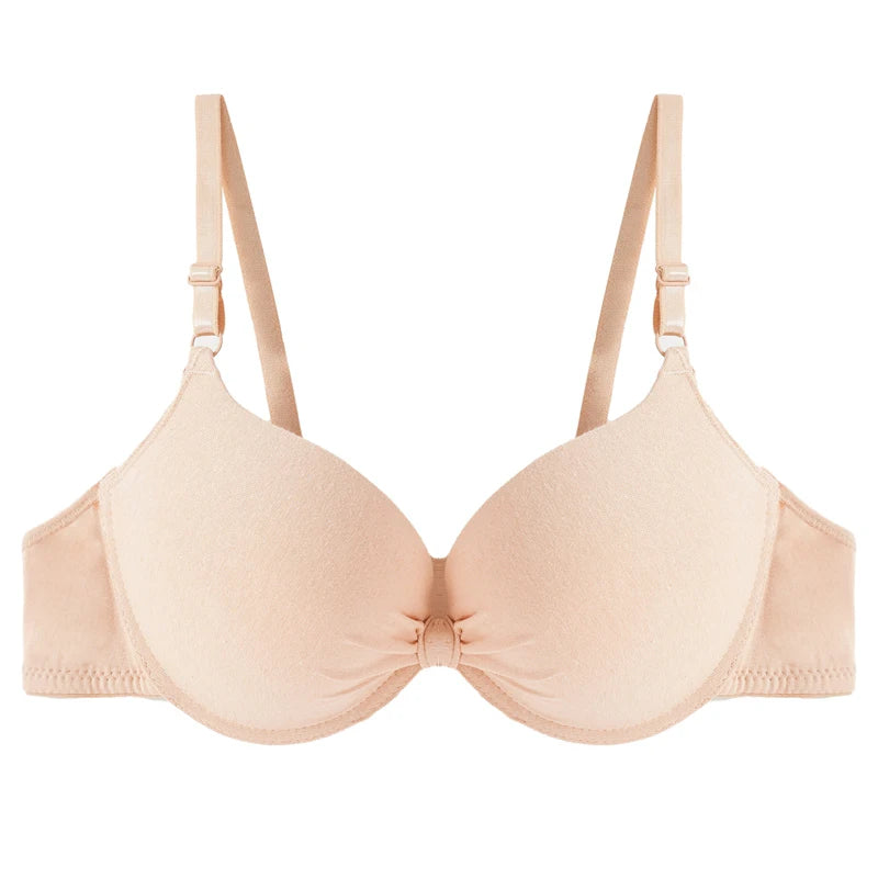 Women's Sexy Cotton Gathered Bra Deep V Underwire Ladied  Brassiere Push Up Lingerie Solid Bras Backless Intimate Underwear - Matrix Studios