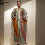 WINYI summer kaftan kuwait Women Boho print Beach Maxi Dress abaya dubai luxury abaya muslim woman dubai Fashion evening dress - Matrix-studios.com