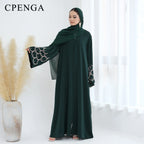 2025 Middle Eastern Islam Outfit for Muslim Women Luxury Dubai Modest Abaya Dress Eid Arabic Cardigan Plain Turkey Kaftan Robe - Matrix-studios.com