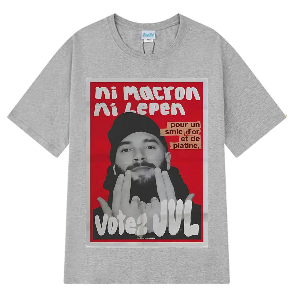 French Rapper Vote JUL Fashion Graphics T-shirts Men Women Hip-hop T-shirt Short-sleeved Casual T Shirt Streetwear Clothing
