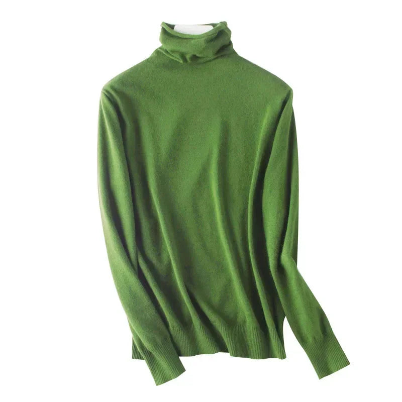 Autumn Winter Sweater Turtleneck Slim Fit Basic Pullovers 2025 Fashion Korean Knit Tops Bottoming Womens Sweater Stretch Jumpers - Matrix Studios