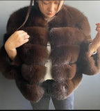 Style Real Fur Coat 100% Natural Fur Jacket Female Winter Warm Leather Fox Fur Coat High Quality Fur Vest - Matrix Studios