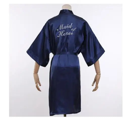 Wedding Bride Bridesmaid Robe Dressing Gown Sexy Women Bathrobe Nightgown Short Sleepwear Casual Flower Kimono Geisha M L XL - Matrix-studios.com