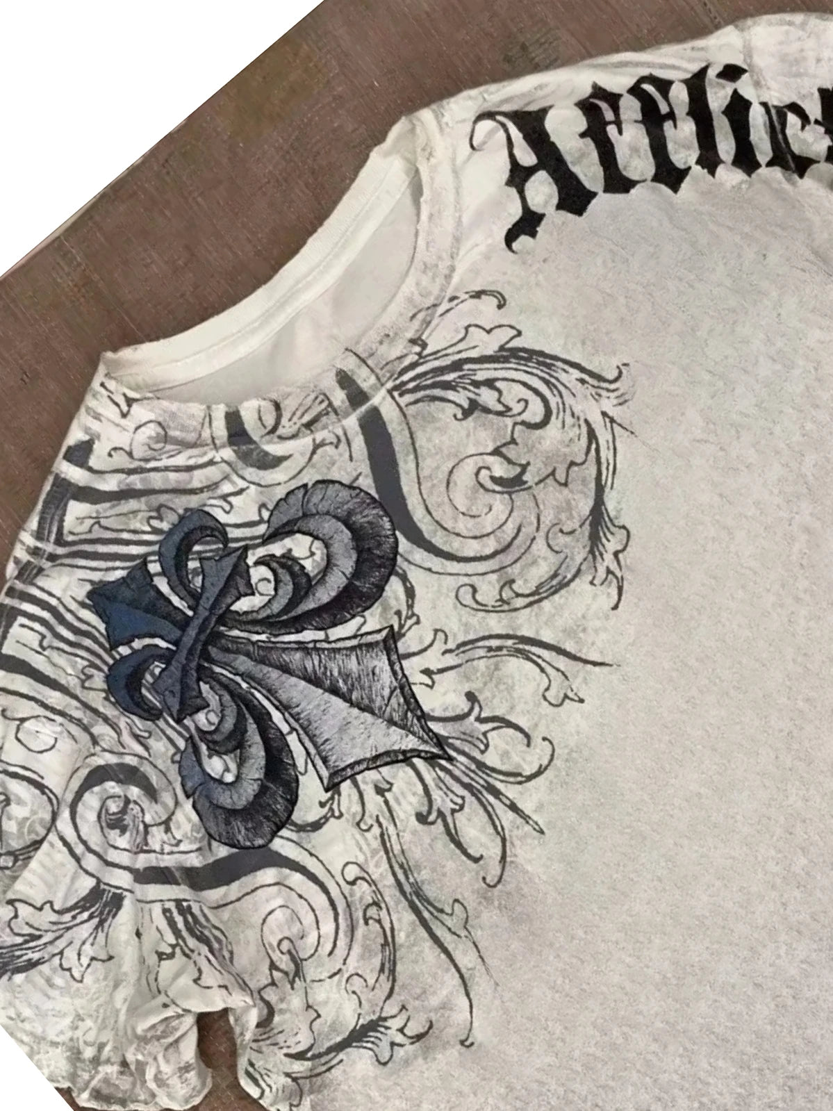 Y2K Affliction T Shirt Vintage Clothing Punk Hip Hop Graphic Print Oversized T shirt Women Round Neck Cotton Short Sleeve Tops