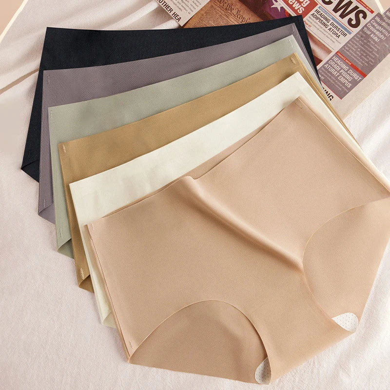 5PCS Seamless Mulberry Silk Panties Woman Underwear Ultra-Thin High Elastic Invisible Briefs Soft & Breathable Female Lingerie - Matrix Studios