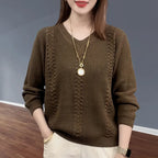 V-neck Knitted Sweater Autumn Popular Women's Clothing Foreign Style Inside with Solid Color Bottoming Shirt Top Jumpe Homme - Matrix Studios