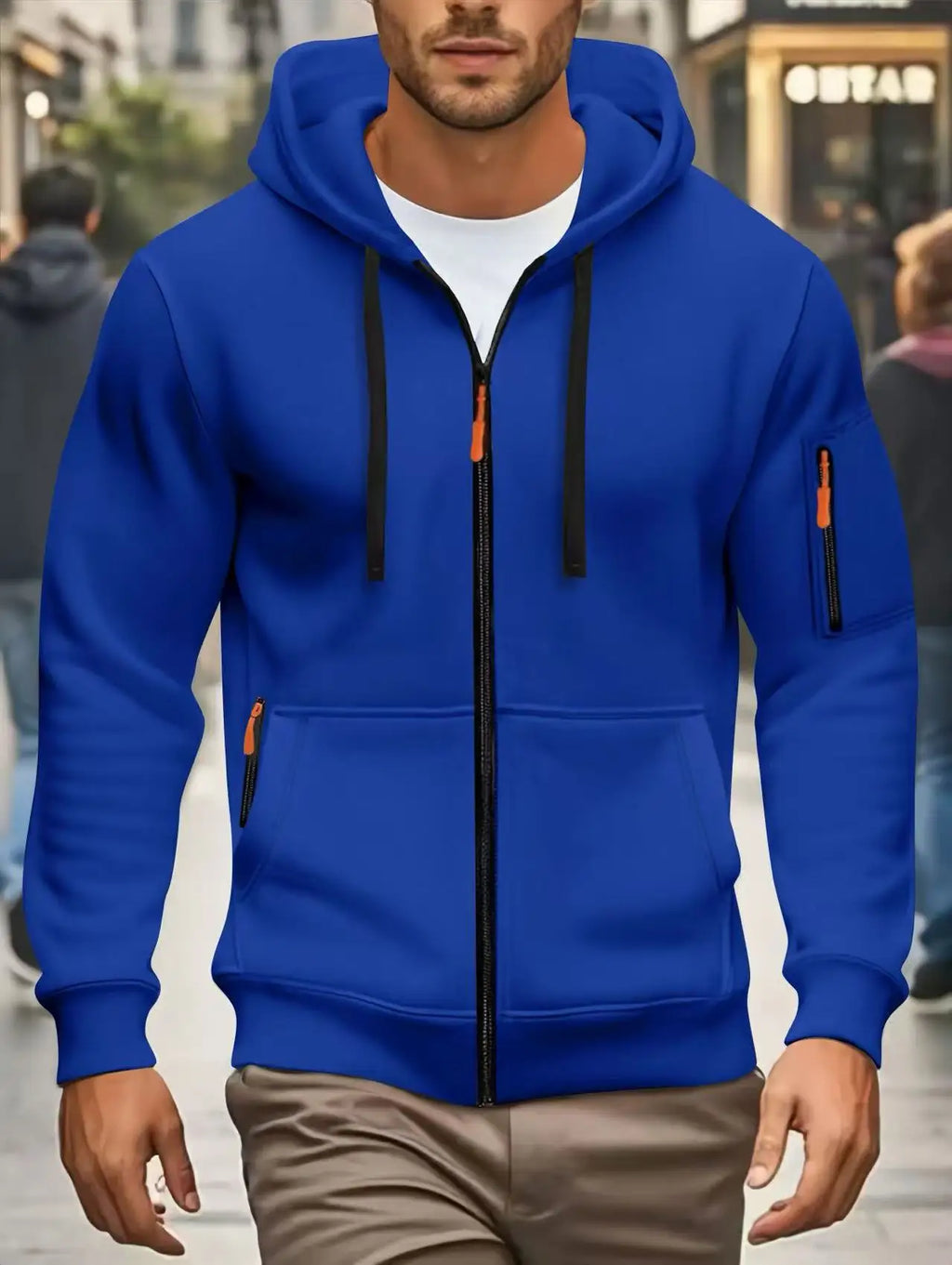 Men Autumn and Winter New Hoodies Long Sleeve Sweatshirt Pocket Zipper Design Hooded Sweatshirt Men Sportswear Casual Jacket - Matrix Studios