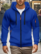 Men Autumn and Winter New Hoodies Long Sleeve Sweatshirt Pocket Zipper Design Hooded Sweatshirt Men Sportswear Casual Jacket - Matrix Studios