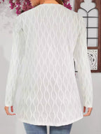 Comfy Fall Cardigan for Women, Casual Elegant Solid Textured Fabric Pocket Front Open Women's Loose Cover Up - Matrix Studios