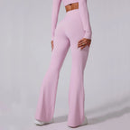 Women High Waist Flared Leggings Gym Fitness Yoga Pants Workout Runing Sport Leggings Women's Control Tummy Yoga Wide Leg Pants - Matrix-studios.com