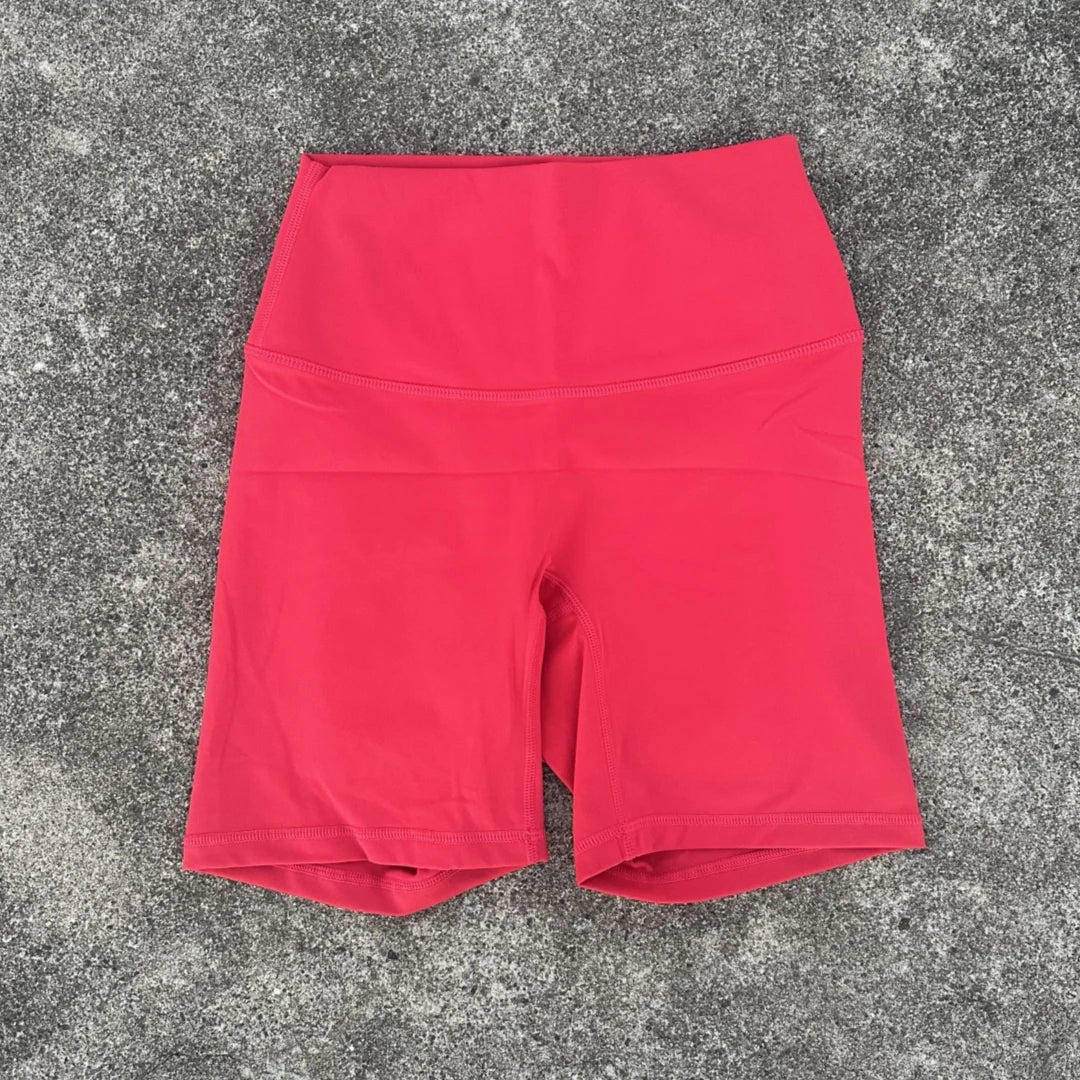 Solid Color Women Fitness Sports Short High Waist Yoga Short Leg Cycling Comprehensive Training Jog Squat Proof Internal Pocket - Matrix Studios