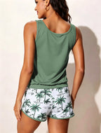 Two-piece Vest Bikini Plus Size Tankini Summer Tankini High Waist Beachwear Bathing Suit Female Print Swimwear 2 Pieces Swimsuit - Matrix-studios.com