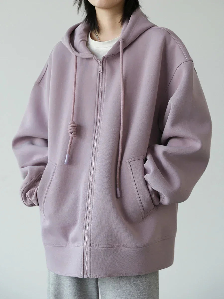 CHIC VEN Women Sweatshirts Hoodies Solid Loose Casual Hooded Female Tops Lady Coat Medium Length Overcoat Spring Autumn 2025 - Matrix Studios