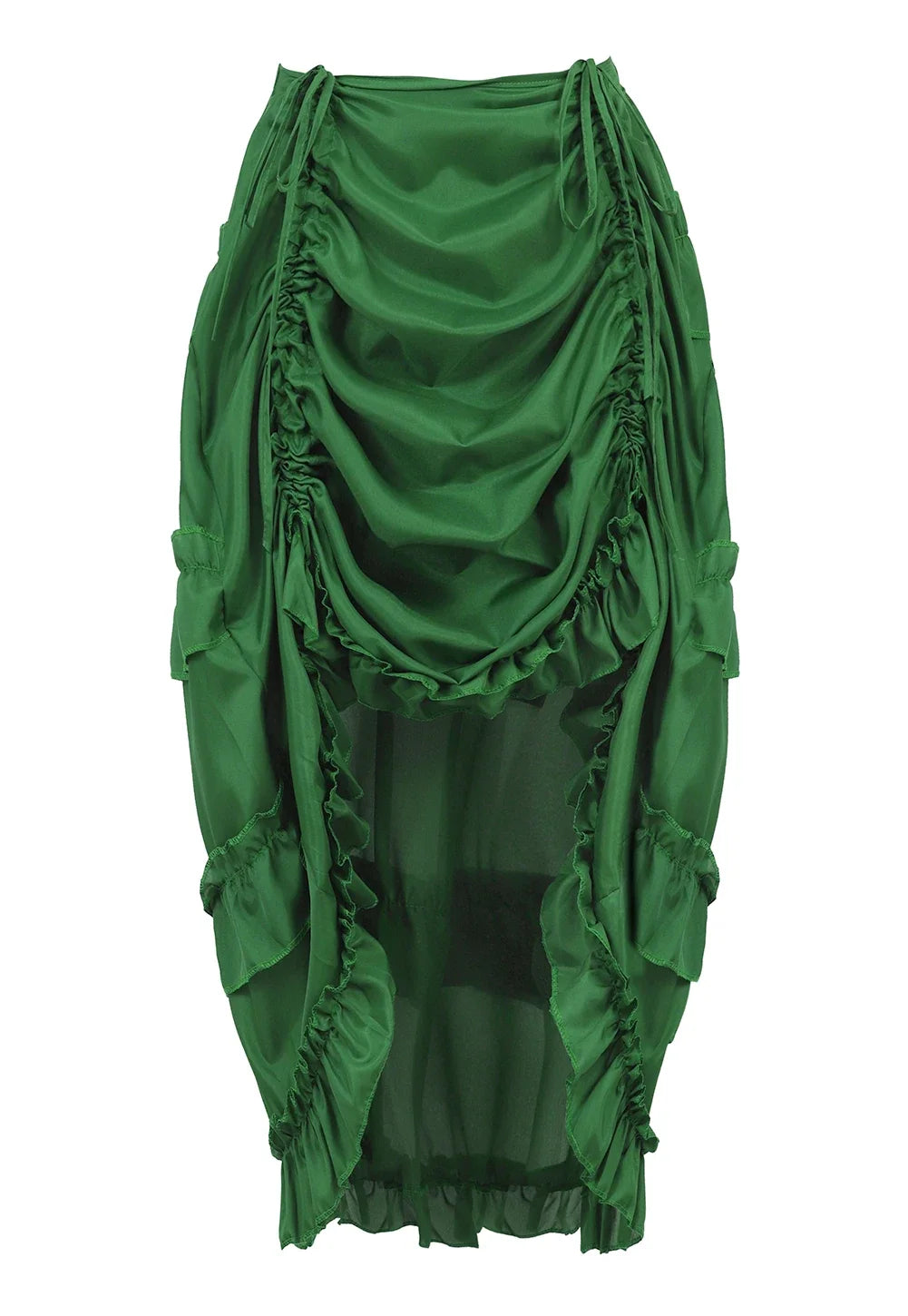 Steampunk Women Skirts Gothic Irregular Shirring Pleated Party Maxi Long Skirt High Low Costumes Punk Sexy Corset Plus Size Red - Matrix-studios.com