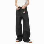 IEFB Men's Straight Denim Pants New Cleanfit Solid Color Korean Version Wide Leg Versatile Casual Jeans Trend New Autumn  9C1519 - Matrix Studios