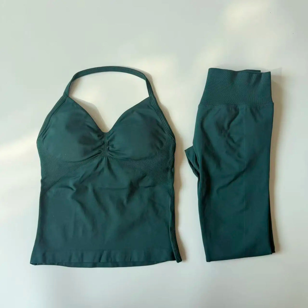 2 Pieces Set Yoga Leggings Set Women Backless Tank Tops High Waist Scrunch Gym Suit Fitness Clothes Outfit Yoga Set - Matrix-studios.com