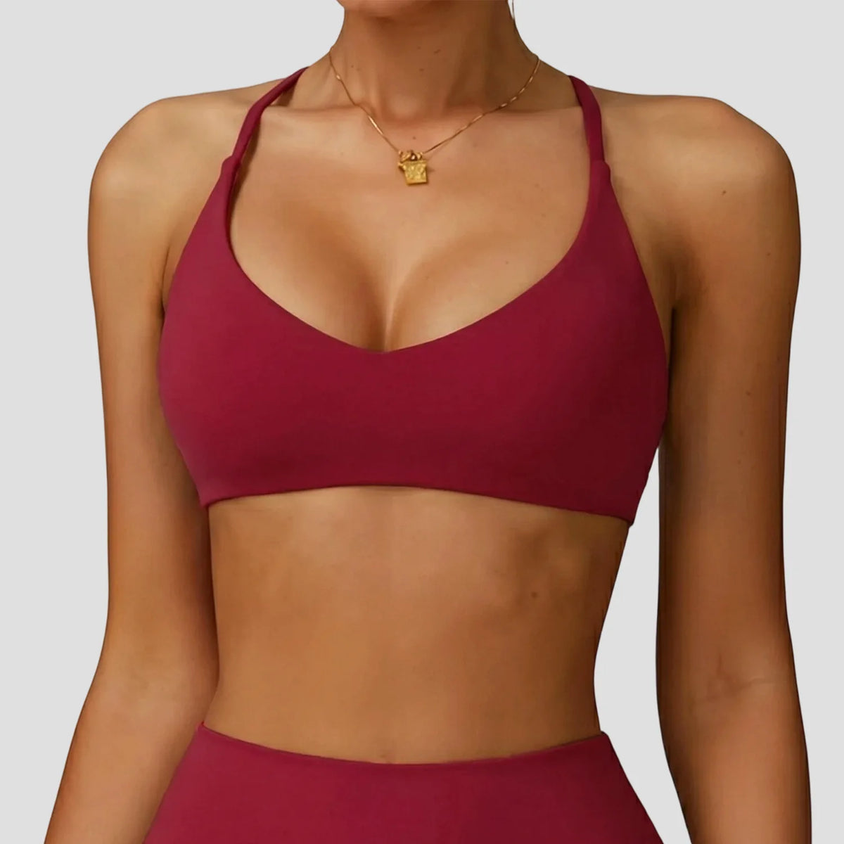 Sports Bra High  Support Women Gym Underwear Push-up Back Cross Yoga Crop Top Running Workout Fitness Pilates Solid Color - Matrix Studios