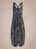 Wide Leg Bohemian Loose Overall Jumpsuit Ethnic Mandala Vintage Paisley Printing Women Rompers Backless Harem Bloomers Playsuit - Matrix Studios