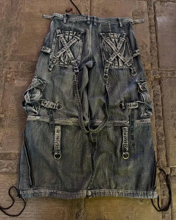 Streetwear Heavy Jeans Y2K Clothing Men Women Hip Hop Retro Pockets Baggy Cargo Pants Baggy Jeans Low Rise Wide Leg Trousers - Matrix Studios