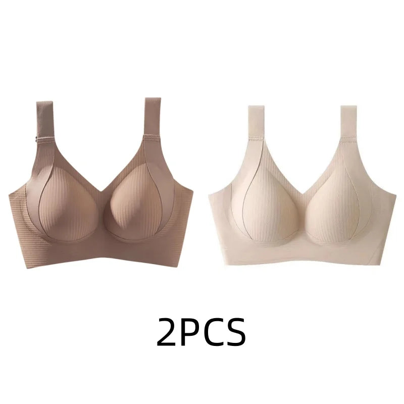 1/2PCS Women's Seamless Underwear, Thin Style, Large Breasts, Small Breasts, No Wires, Pull-up And Anti-sagging Large Size Bra - Matrix Studios