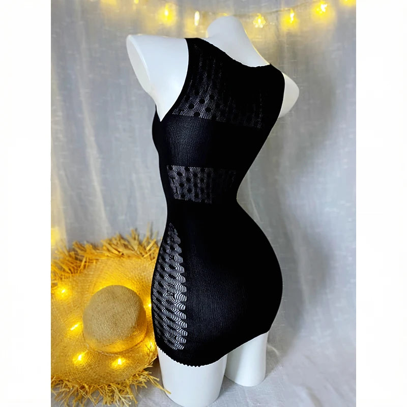 1PC Women Sexy Fishnet Cover Up Without Bikini Hollow Out See Through Bodycon Dress Beachwear Summer Women's Swimsuit - Matrix Studios