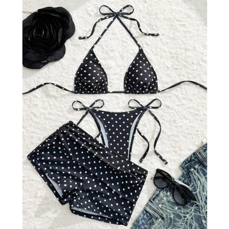 Dot Sexy 3Pcs Bikinis Set Female Swimsuit Women Three-Piece Swimwear Beach Swim Wear Bathing Suits Brazilian Bikini Pool Bather - Matrix-studios.com