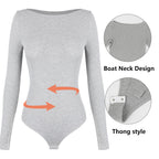 Women's Round Collar Elastic Bodysuit Long Sleeve Jumpsuit Shapewear Shaper Lady Sexy New Female Warm Clothes Autumn Winter - Matrix Studios