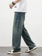 2025Spring Autumn New Men Straight Vintage Fit Jeans Casual Trousers High Quality Male Korean Fashion Baggy Wide Leg Denim Pants - Matrix Studios