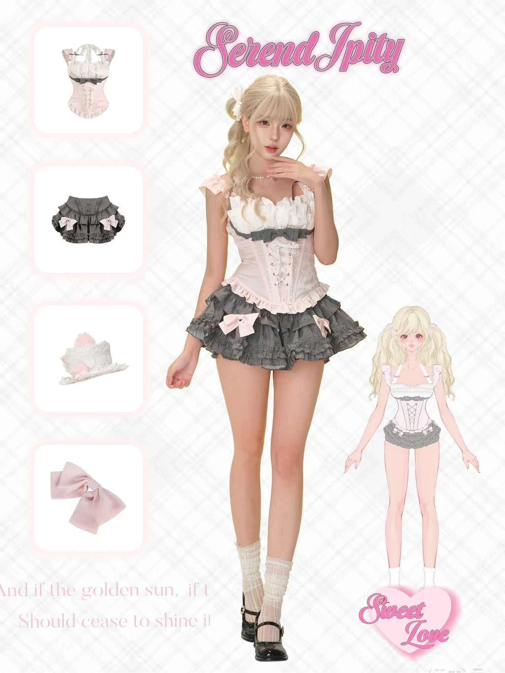 Japanese Pink Sweet Kawaii Lolita Elegant 2 Piece Sets Women Preppy Style Design Mini Skirt Suit Female Princess Chic Outfits - Matrix-studios.com