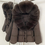 Reality Fur Jacket Real Fur Collar Duck Down Coat Female Winter Hooded Warm Fox Fur Coat Women Natural Raccoon Fur Puffer Jacket - Matrix Studios
