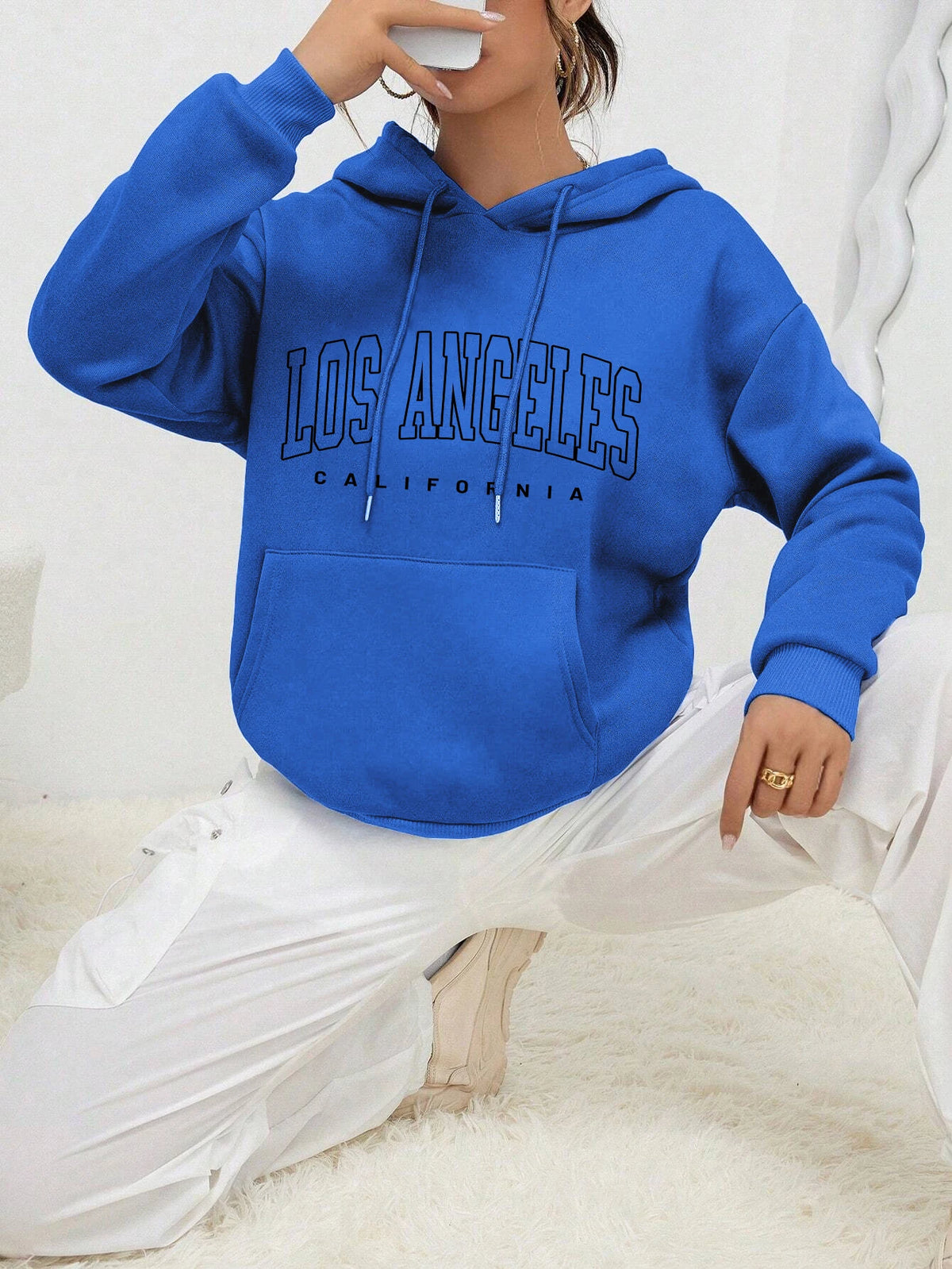 Los Angeles Art Letter Design Women Hoodies American Style Casual Hoody Autumn Hip Hop Female Hoodie Casual Fleece Clothing - Matrix Studios