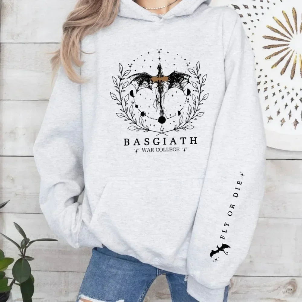 2025 Women's Fall/Winter Hoodie Fourth Wing Sweatshirt Basgiath War College Dragon Knight Hoodie Fantasy Gift unisex Pullover - Matrix Studios