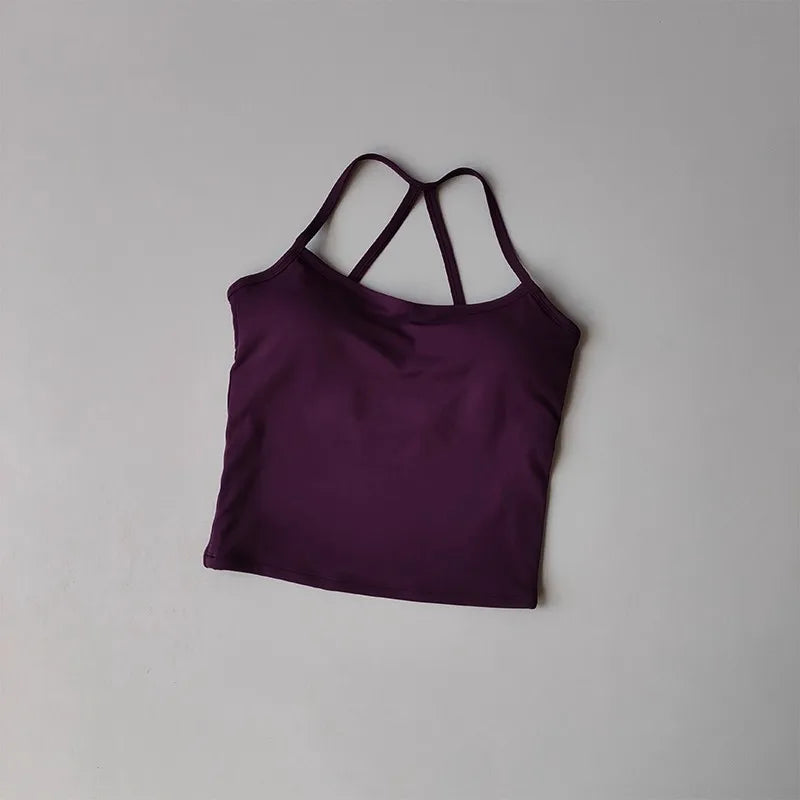 Women's Cross Back Push-Up Yoga Sports Bra Comfortable Gym Tank Top Workout Fitness Vest 'Naked Feeling' Gym Bra Fitness Wear - Matrix Studios
