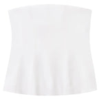 HXAO Corset Tube Top Women Summer 2025 White Pink Blue Yellow Black Top Bustier Ruffled Vests Cute Sleeveless Backless Tank Top - Matrix-studios.com