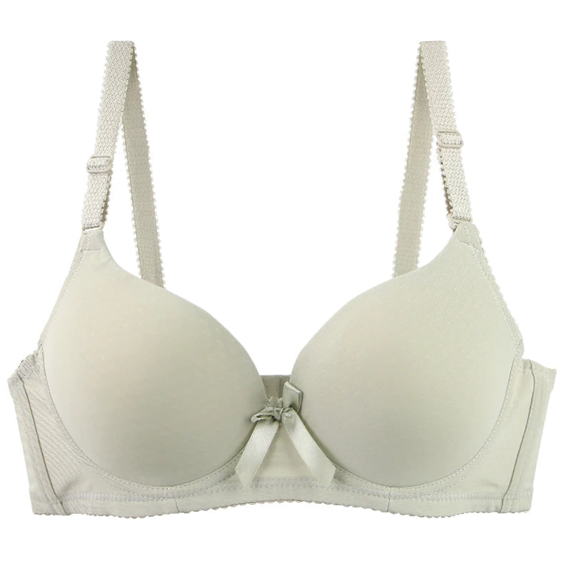2025 New Sexy Plus Size Bras Bow Sweat Absorption Underwear For Women Solid Smooth Seamless Breathable ABC Cup Lingerie - Matrix Studios