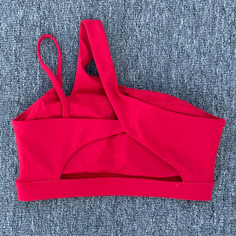 Women Shockproof Sport Bra Women's Beautiful Back Gym Sports Underwear Women Oblique Shoulder Straps Running Fitness Yoga Bra ﻿ - Matrix Studios