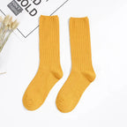 1/3/5 Pairs Women's Ribbed Crew Socks Soft Stretchy Solid Color Slouch Mid-Calf Sock High Quality Elastic Casual Fashion Sox - Matrix Studios