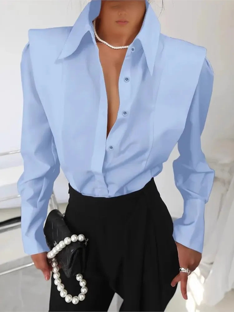 Autumn New White Shirt Women's Fashion Elegant Casual Long Sleeve Shirt Tops Holiday Party Womens Tops And Blouses Women Clothes - Matrix-studios.com