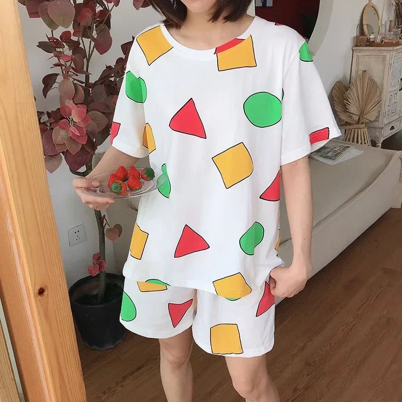 Pijama Sin Chan Man Pajama Sinchan Cotton Summer Short Sets Japanese Pajamas for Couples Man and Woman Sleepwear 2021 - Matrix-studios.com