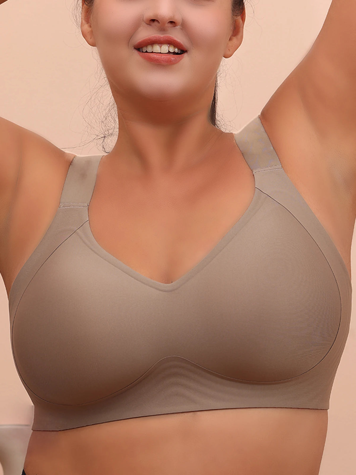 Big breasted sleeping bra for women 6XL without steel rims gathered without scars plus size vest yoga exercise anti sagging bra - Matrix Studios