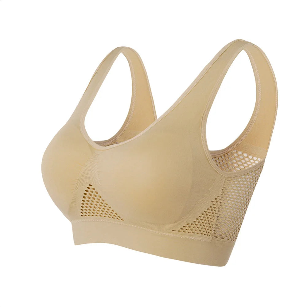 Seamless Mesh Women Sports Bras Fitness Gym Running Underwear Shockproof Bra Wireless 6XL Plus Size Crop Top Breathable Yoga Bra - Matrix Studios