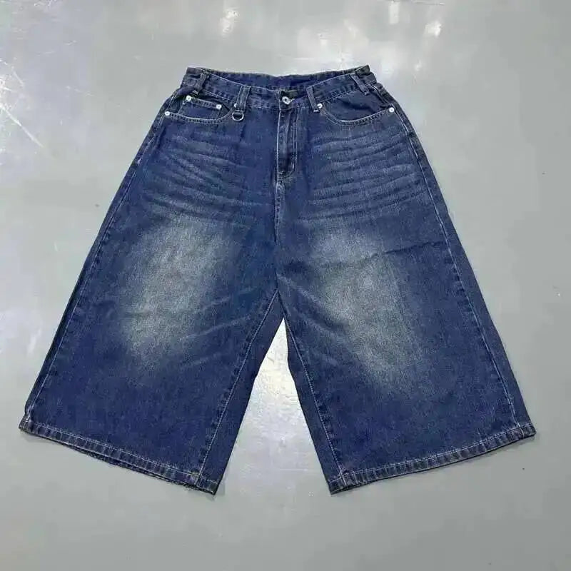 IEFB Summer Men's Denim Pants Old Blue Washed Male Jeans Straight Casual Menwear Loose Wide Leg Trousers New Fashion 9C354 - Matrix Studios