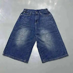 IEFB Summer Men's Denim Pants Old Blue Washed Male Jeans Straight Casual Menwear Loose Wide Leg Trousers New Fashion 9C354 - Matrix Studios