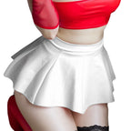 Womens Solid Color Novelty Pleated Mini Skirt 20cm PU Faux Leather A-Line Skirts Dropship - Matrix-studios.com