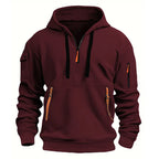 Men's Hoodie Multi Pocket Zipper Casual Sports Hoodie Men/Women Plus Size Loose Pullover Fashion Sweatshirt Long-Sleeve tops - Matrix Studios