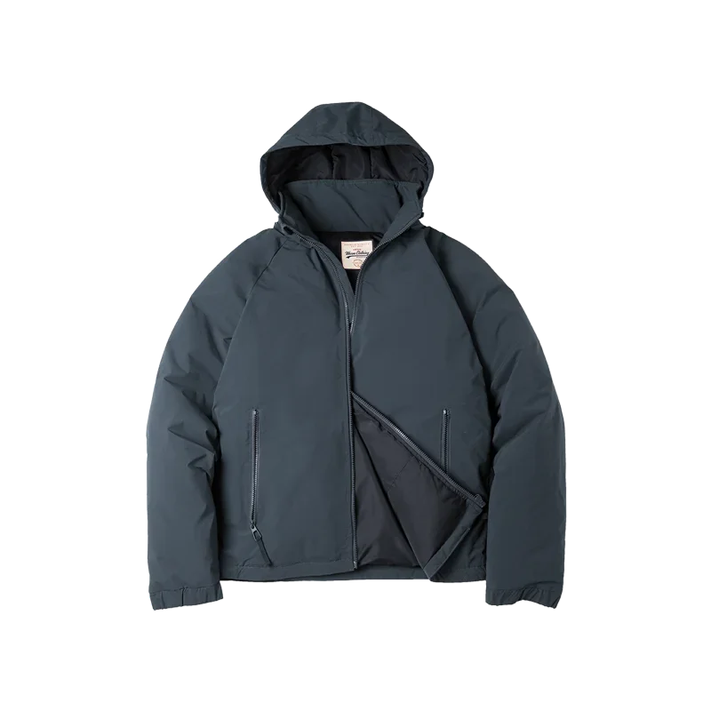 Maden Hooded Down Jacket for Men Winter Thickened Matte Glossy Fabric Parka Outdoor Warm Coat Versatile Outerwear Black Jacket - Matrix Studios