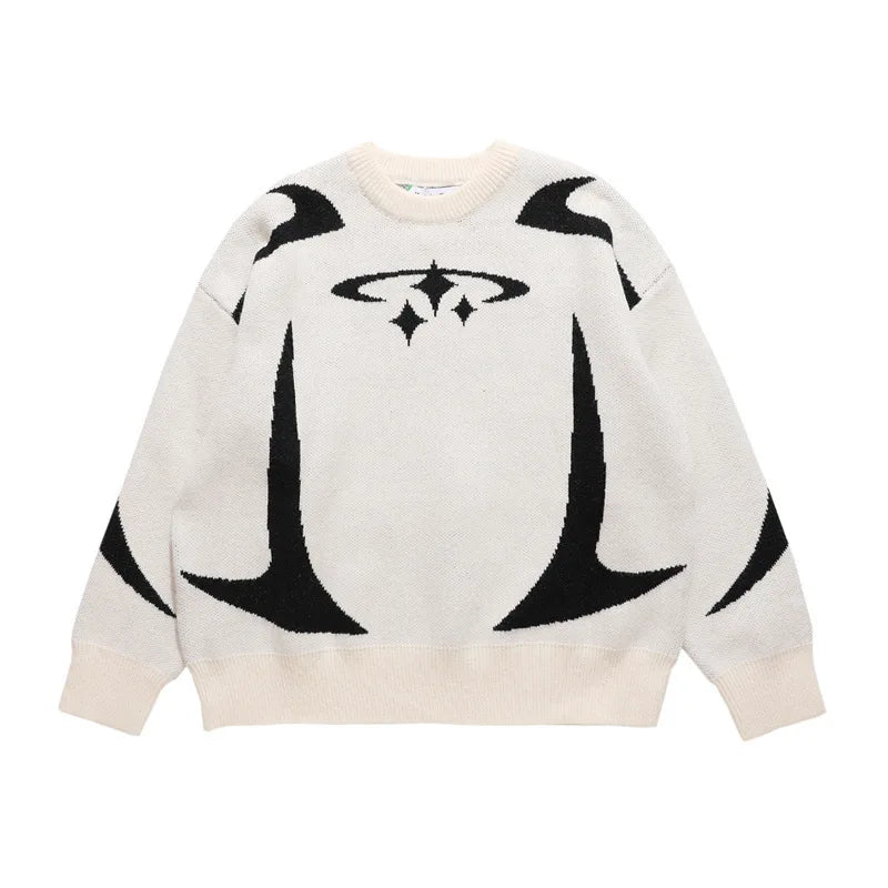 Autumn Winter Women Retro Pullover Sweater Fashion Long Sleeve Star Pattern Y2K Sweater Lady Casual Harajuku Knit Sweater Unisex - Matrix Studios