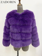 ZADORIN S-6XL Mink Coat Winter Black White Faux Fur Coat Woman Elegant Fluffy Faux Fur Jacket Top Short Fur Coats Woman Clothing - Matrix Studios